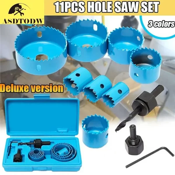 11pcs/set Hole Saw Cutting Set Kit Tools 19-64mm Wood Metal