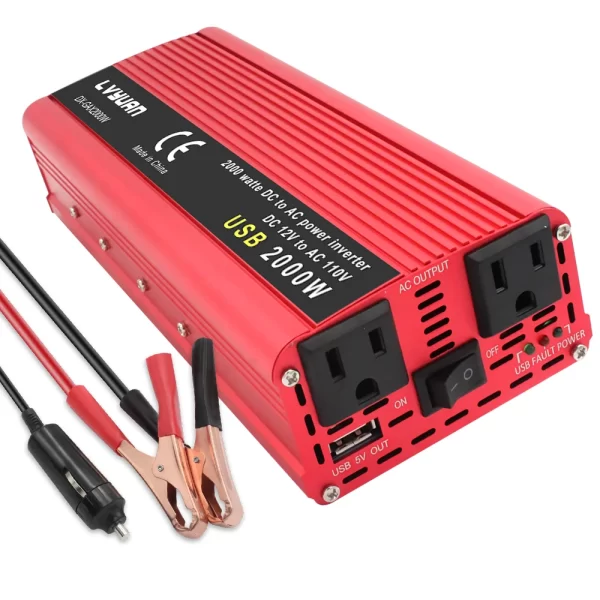 DC12V to AC110V 1500W/2000W/2600W Portable Car Inverter Charger - Image 7