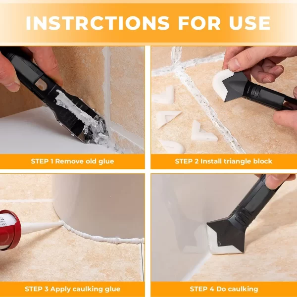 5 in 1 Metal Head Shovel Glue Tool Kit: Silicone Spatula, Caulk Remover - Image 9