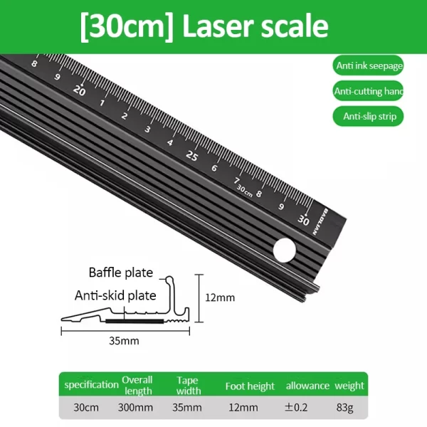 20/30/45cm Aluminum Straight Ruler Multifunctional - Image 8