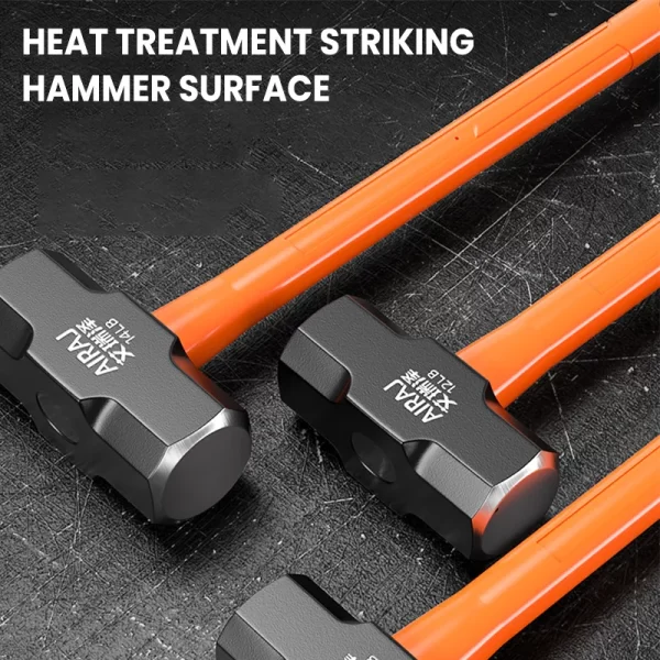 AIRAJ Octagon Hammer Heavy Wall Hammer One-Piece Heavy Hand Hammer Wall Removal Soft Handle Solid Iron Hammer Construction Tool - Image 6