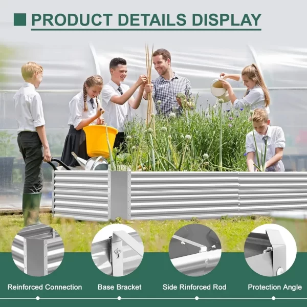 8×4×2 ft Galvanized Raised Garden Bed Kit, Planter Raised Garden Boxes Outdoor, Large Metal Raised Garden Beds for Vegetables. - Image 5