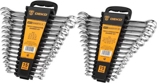 DEKOPRO Combination Wrench Set, SAE&Metric,  1/4'' to 1'' & 8-22mm, 12-Point - Image 9