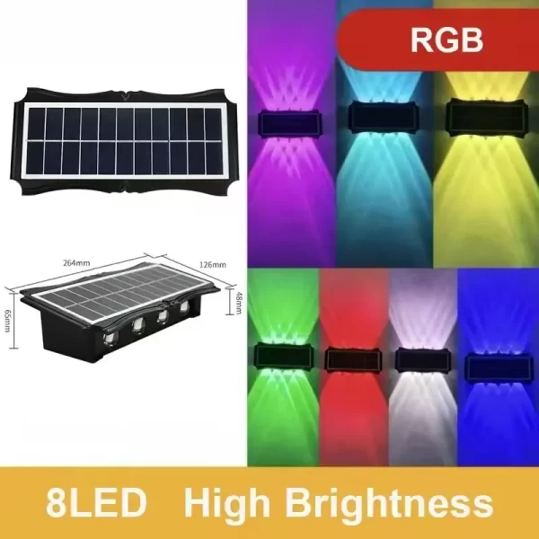 Solar Wall Lamp Outdoor LED Solar Light Waterproof Up And Down Luminous - Image 12