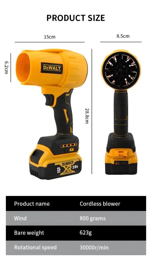 DEWALT Cordless Air Blower Brushless Turbo Fan 20V Battery - Image 17