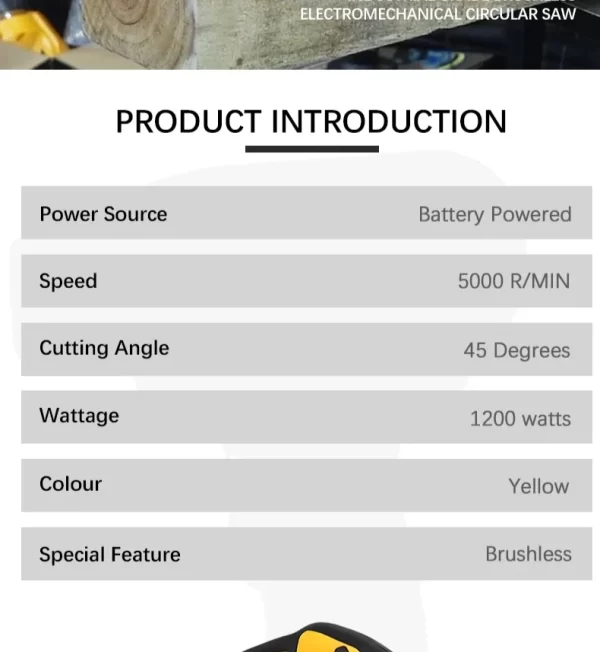 7Inch Cordless Electric Circular Saws For Dewalt 20V Battery - Image 9