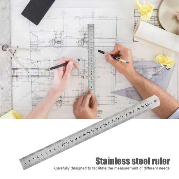 Stainless Steel Metal Straight Ruler Precision Double Sided Precision Measuring Tool - Image 17