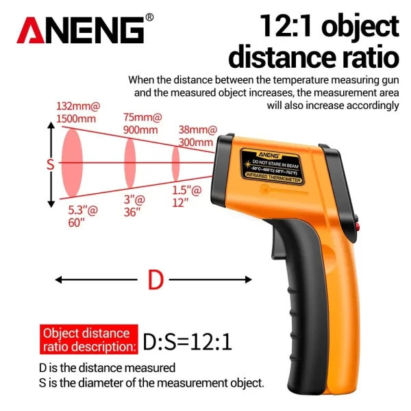 ANENG TH201 Celsius Display Digital Infrared Thermometer - Image 2