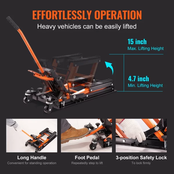 VEVOR Steel Hydraulic Motorcycle Jack Stand 1500 LBS ATV Scissor Lift Jack - Image 3