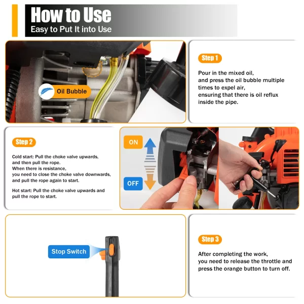 Leaf Blower Garden Backpack Gas Powered Cleaner Snow Grass Dust Removal Commercial Outdoor Yard Tool 42.7CC 2 Stroke - Image 12