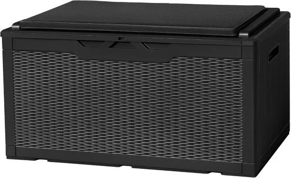 Resin Deck Box 120 Gallon Waterproof Large Deck Boxes Plus Outdoor Indoor Storage - Image 8