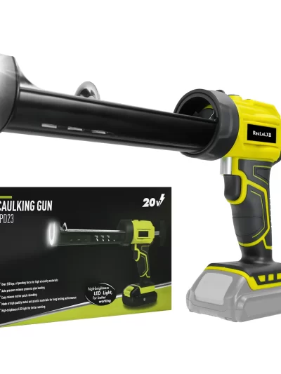 Electric Caulking Gun 10oz/300ml Cordless Caulk Gun 4 Adjustable Speeds with LED Light for Dewalt 20V Battery (No Battery)