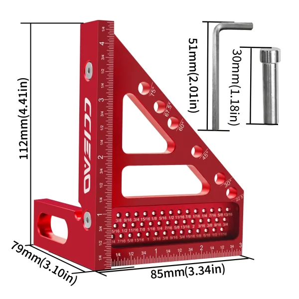 Imperial 3D Multi-Angle Measuring Ruler, 45/90 Degree - Image 2