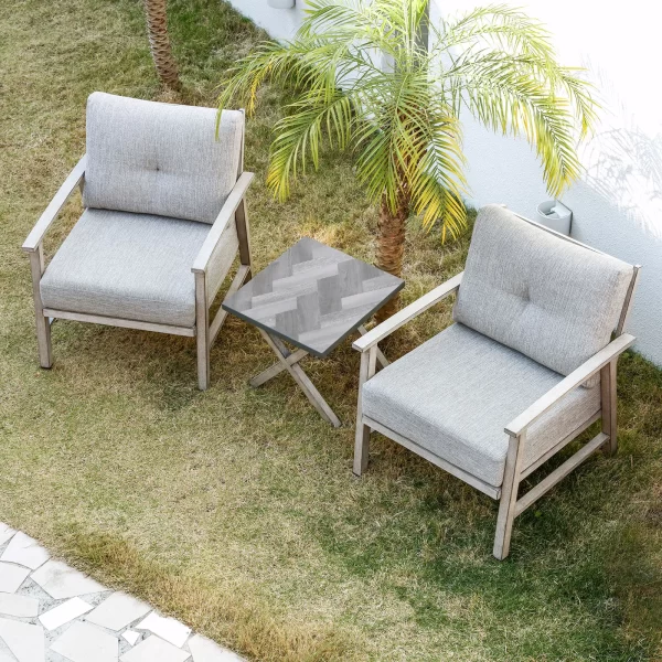 SeeHill Aluminum Patio Furniture Set, 3 Piece Outdoor Patio Bistro Set - Image 8