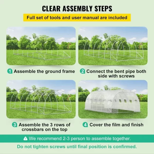 20 x 10 x 7 ft Walk-in Tunnel Greenhouse - Image 5