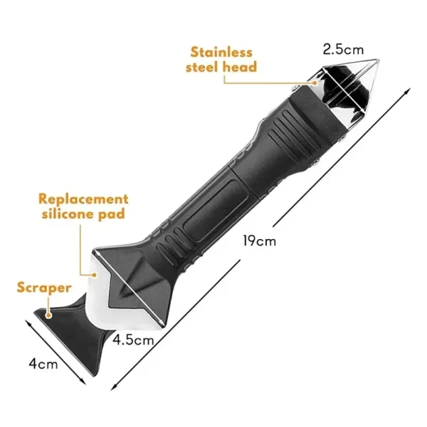 5 in 1 Metal Head Shovel Glue Tool Kit: Silicone Spatula, Caulk Remover - Image 5
