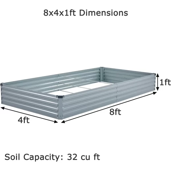 8x4x1ft(2 Pack) Galvanized Raised Garden Bed - Image 2