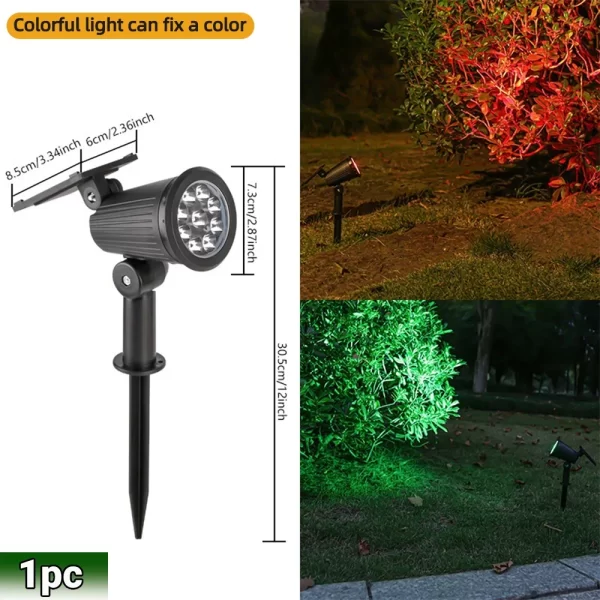 9 LED Solar Spot Lights IP65 Waterproof Outdoor RGB Solar Landscape Lights Brightness Adjustable for Garden Yard Palm Trees - Image 11