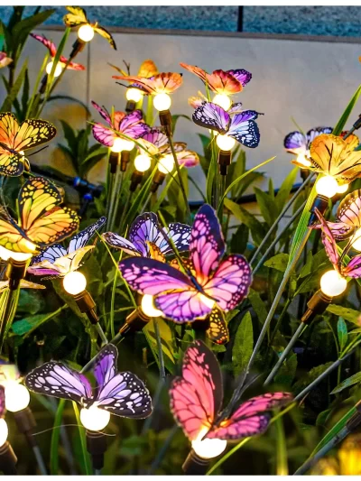 Butterfly Solar Garden Light Swaying Firefly Light