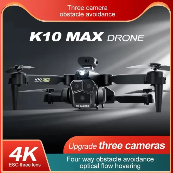 2 Batteries K10 MAX: 3 Camera Remote Control Drone w/camera - Image 6