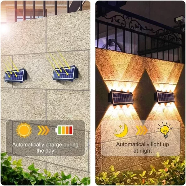 Solar Wall Lamp Outdoor LED Solar Light Waterproof Up And Down Luminous - Image 15