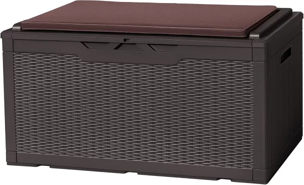 Resin Deck Box 120 Gallon Waterproof Large Deck Boxes Plus Outdoor Indoor Storage - Image 10