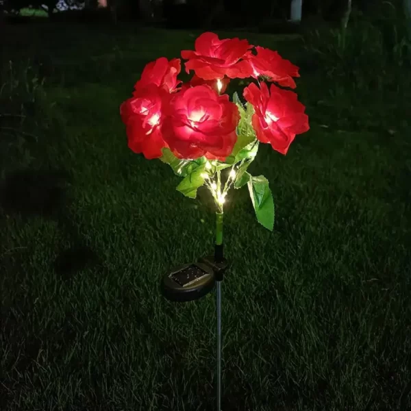 1 Bundle 7-Head Color Solar Rose Simulation Garden Light - Image 4