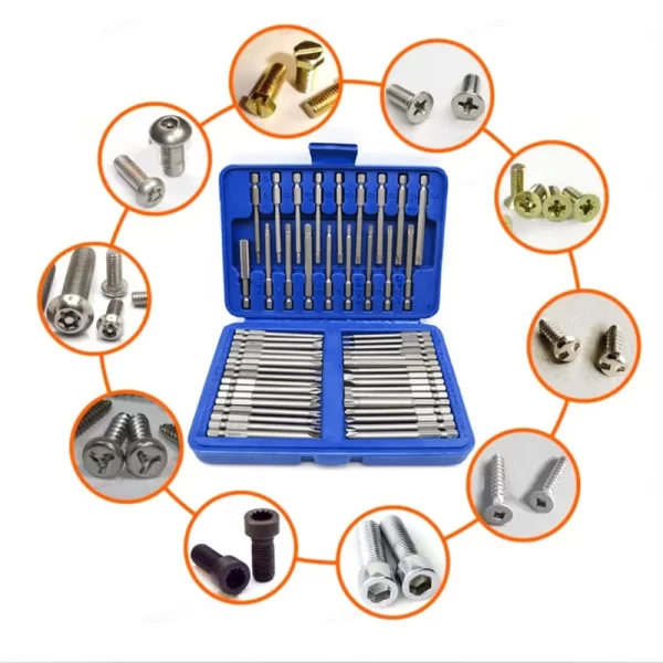 50pcs 75mm Extra Long Reach Bit Set Security Screwdriver Bits Torx Star Hex Bit - Image 16