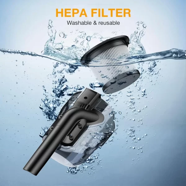 Handheld Vacuum Cleaner with 2pcs Filter  Electric Cordless Vacuum - Image 3