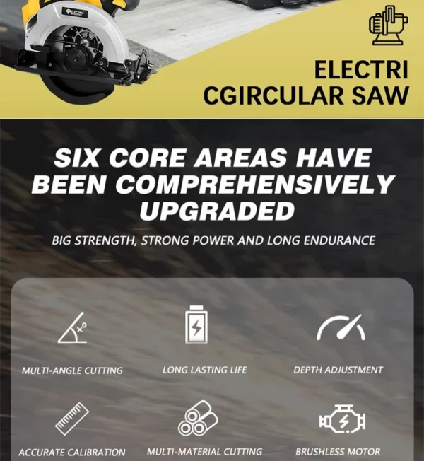 7Inch Cordless Electric Circular Saws For Dewalt 20V Battery - Image 15