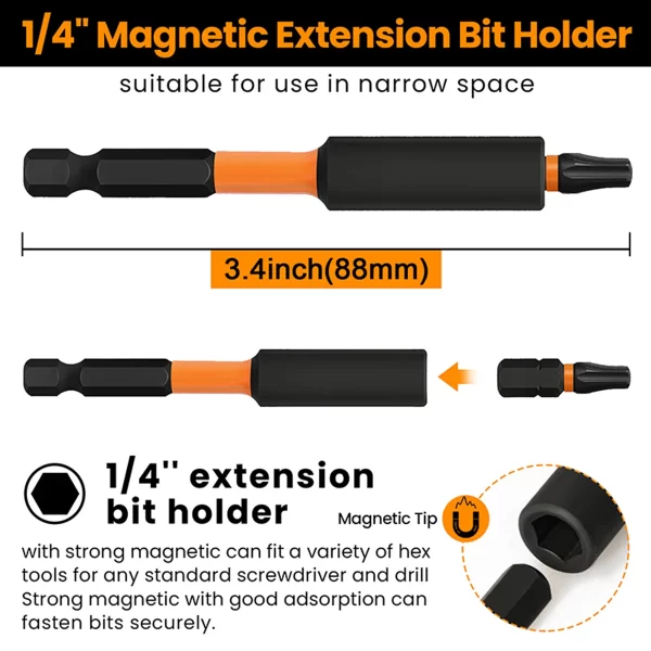 27Pcs Torx Impact Driver Bit Set 25mm 60mm Torx Screwdriver - Image 5