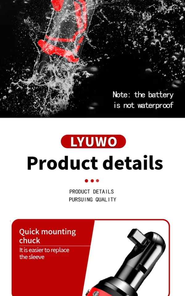 LYUWO 3/8 Rechargeable Electric , Ratchet Set, Angle Drill, Screwdriver - Image 20