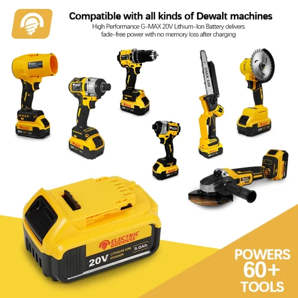 New 100% Original 5.0Ah For Dewalt 20V Power Tools - Image 2