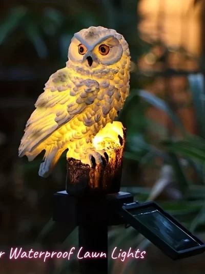 1 PC Outdoor Owl Statue Lamp Solar Powered LED Outdoor Lighting