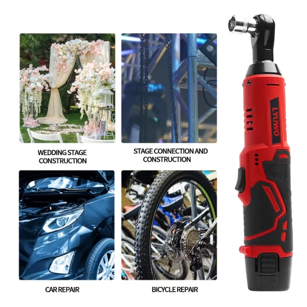 LYUWO 3/8 Rechargeable Electric , Ratchet Set, Angle Drill, Screwdriver - Image 3