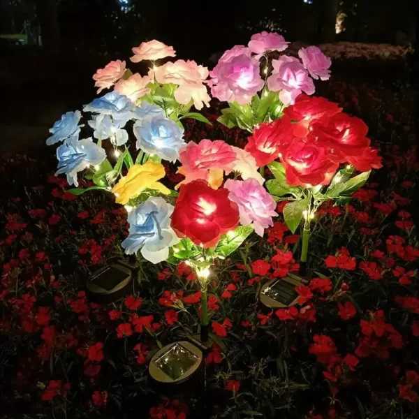 1 Bundle 7-Head Color Solar Rose Simulation Garden Light - Image 5