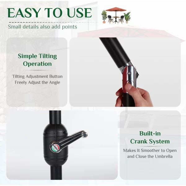 JHK Outdoor Patio Umbrella UV Protection - Image 5