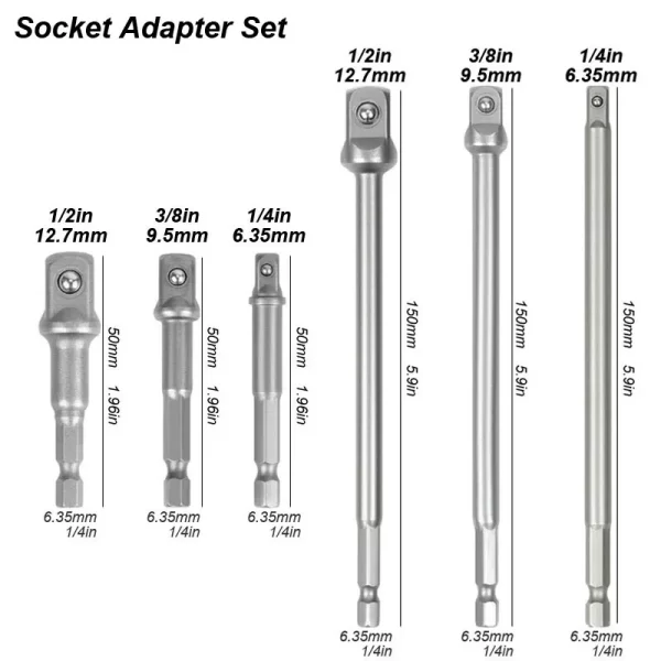 1/4 Hex Shank Convert Socket Adapter - Image 9