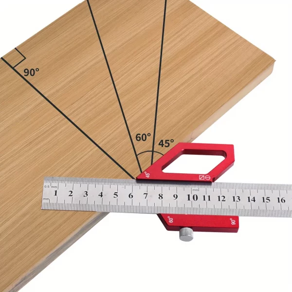 Woodworking Steel Ruler Positioning Block,Center Finder 45/60/90 - Image 9