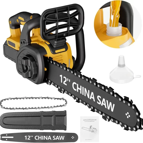 12" Cordless Chainsaw Handheld Garden Electric Chain Saw DeWalt 20v - Image 7