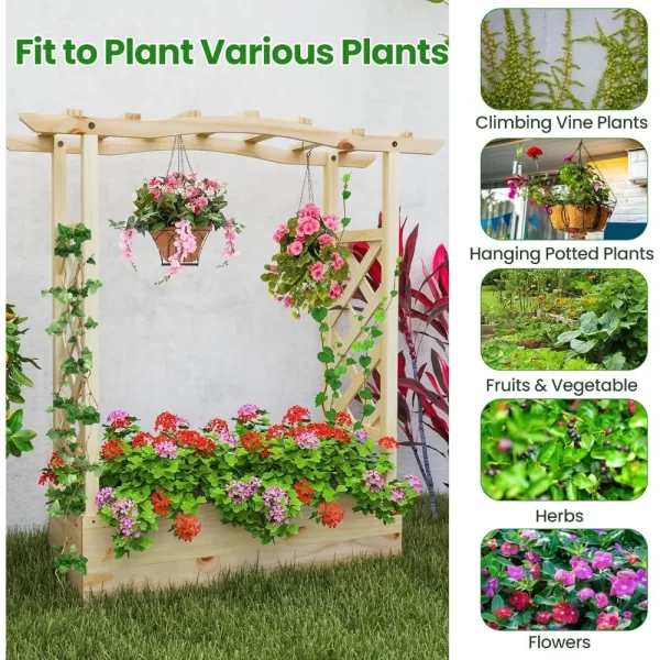 Raised Garden Bed with Sided Trellis & Hanging Roof - Image 5