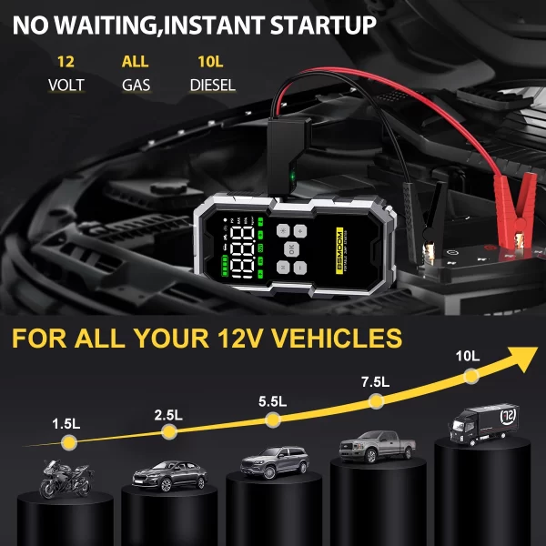 7000A Car Jump Starter with Air Compressor Battery Booster - Image 7