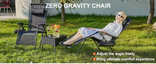 JHK Zero Gravity Set of 2 Portable Recliner - Image 9