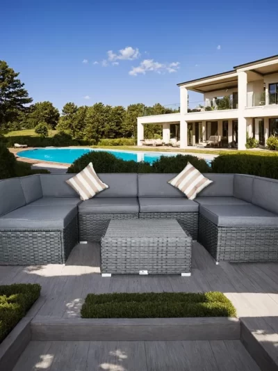 7 Piece Outdoor Patio Furniture Set with Cushions