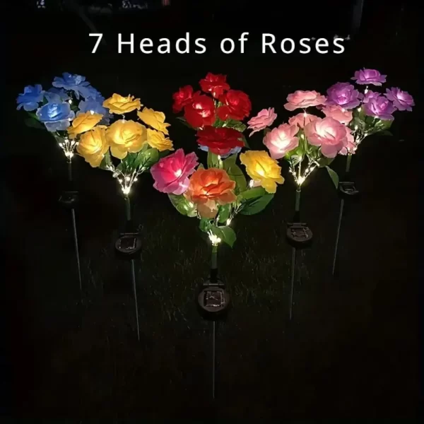 1 Bundle 7-Head Color Solar Rose Simulation Garden Light - Image 7