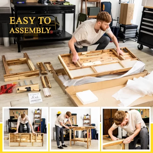 48-Inch Acacia Hardwood Workbench with Drawer - 330lbs Weight Capacity - Image 3