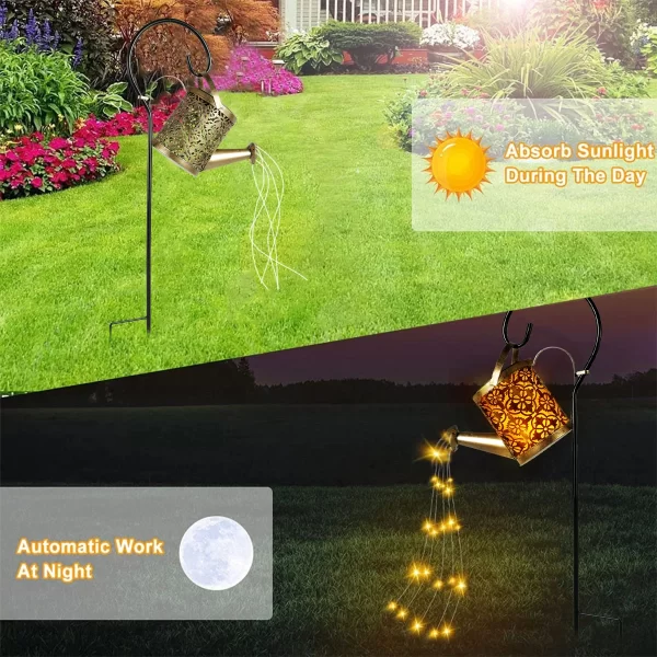 Solar Watering Can Light 36 LED Waterproof Kettle String Lamp Hanging Solar Lantern - Image 5