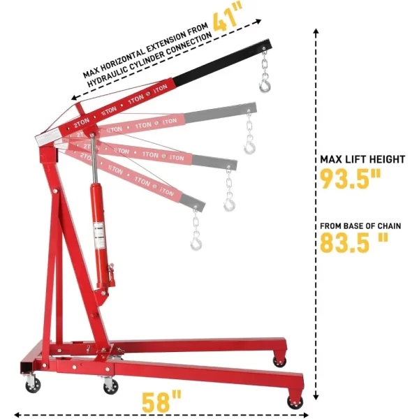 Engine Hoist 2 TON Folding Hydraulic Cherry Picker - Image 4