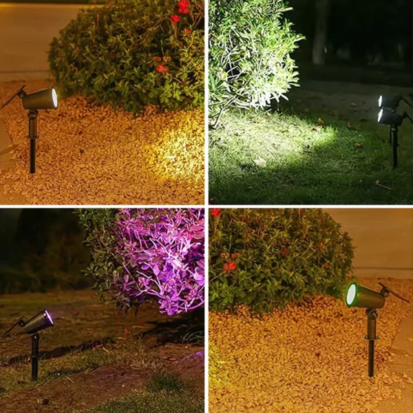 9 LED Solar Spot Lights IP65 Waterproof Outdoor RGB Solar Landscape Lights Brightness Adjustable for Garden Yard Palm Trees - Image 6