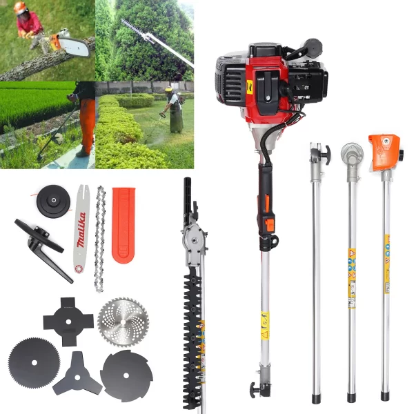 Brush Cutter with 1.7KW 52cc Engine, 7 Interchangeable Heads